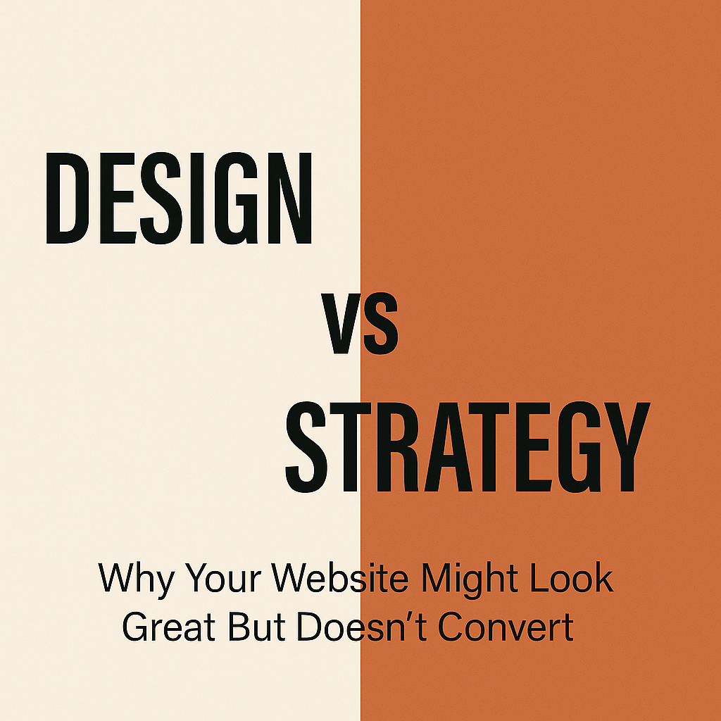 Design vs strategy post page talking about why your website might look great but does not convert